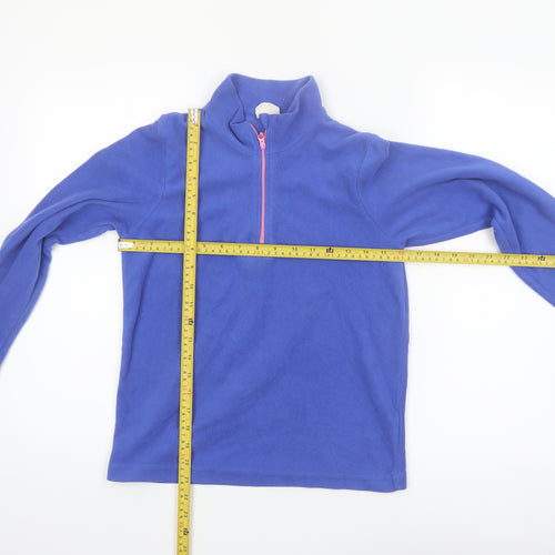 Mountain Warehouse Girls Blue Fleece 1/4 Zip Pullover Sweatshirt 11-12 Years