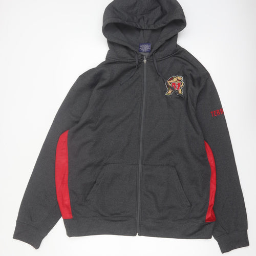 Campus Heritage Men's Grey Full Zip Hoodie 2XL College Sports Style