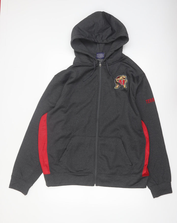 Campus Heritage Men's Grey Full Zip Hoodie 2XL College Sports Style