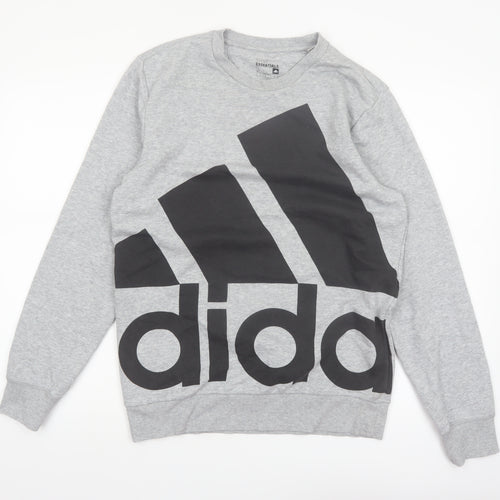 Adidas Men's Grey Sport Essentials Crew Neck Sweatshirt Small