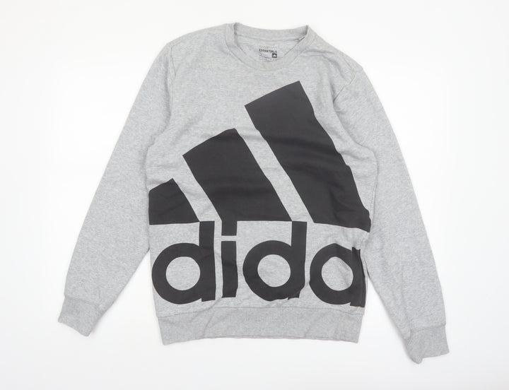 Adidas Men's Grey Sport Essentials Crew Neck Sweatshirt Small