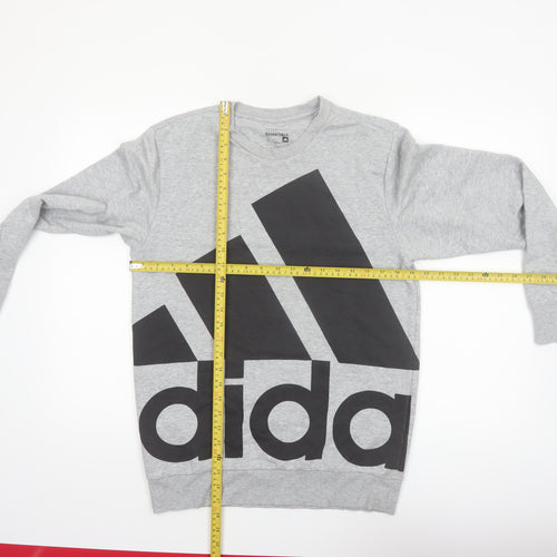 Adidas Men's Grey Sport Essentials Crew Neck Sweatshirt Small