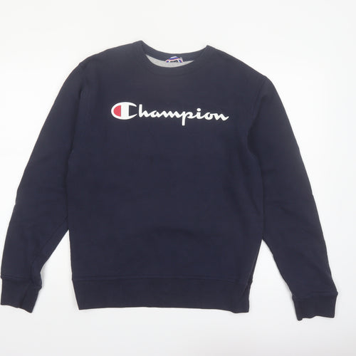 Champion Men's Navy Crew Neck Sweatshirt Size S Cotton Blend