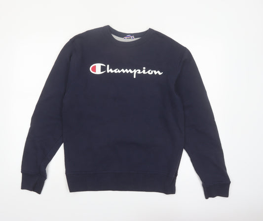 Champion Men's Navy Crew Neck Sweatshirt Size S Cotton Blend