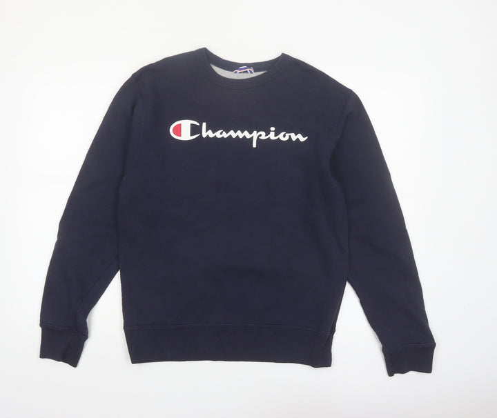 Champion Men's Navy Crew Neck Sweatshirt Size S Cotton Blend