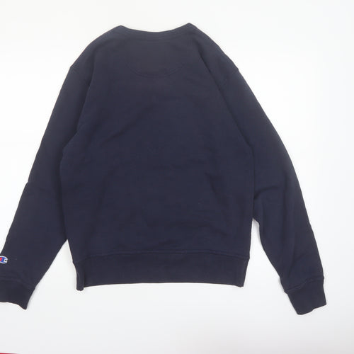 Champion Men's Navy Crew Neck Sweatshirt Size S Cotton Blend