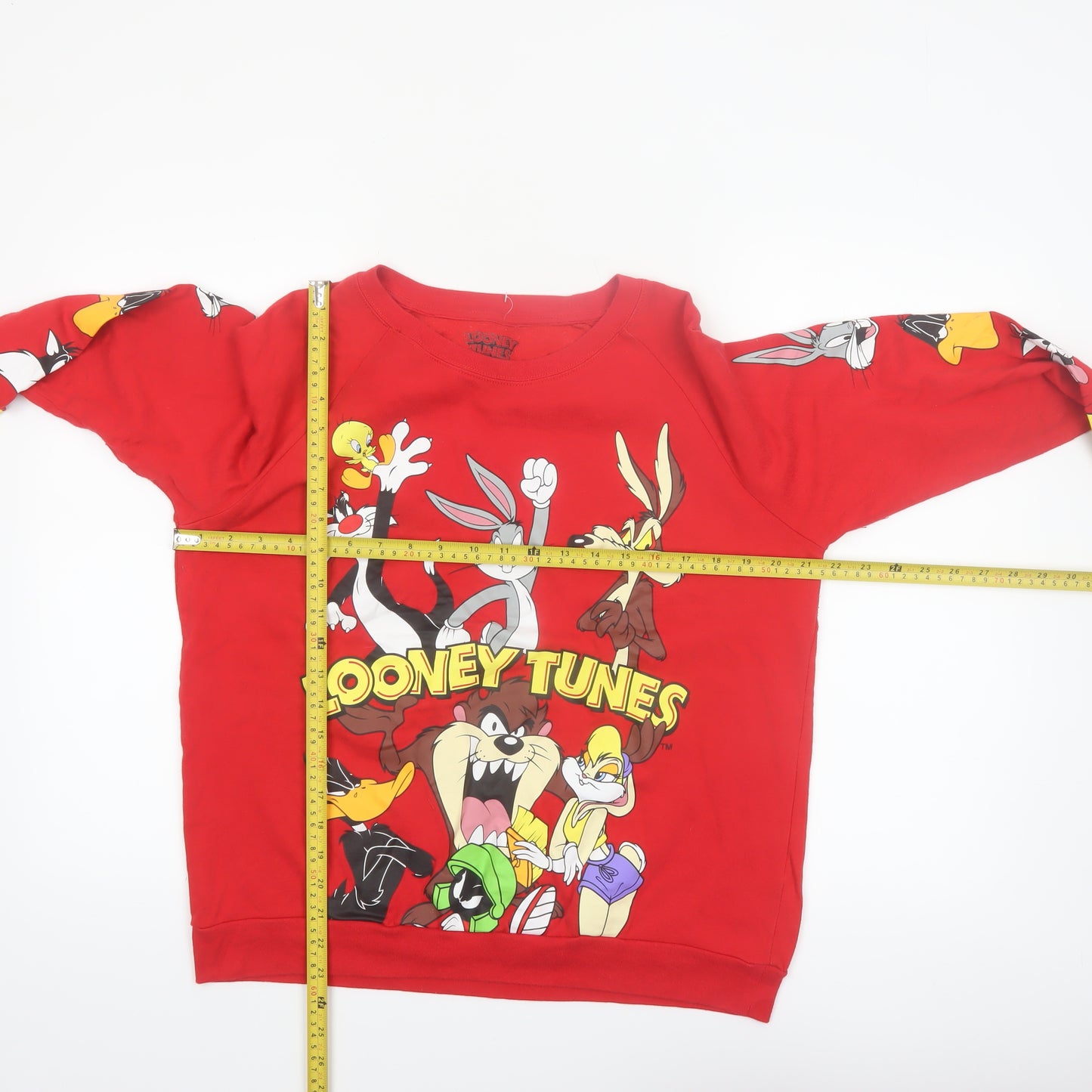 Looney Tunes Red Women's L Crew Neck Sweatshirt Cotton Blend