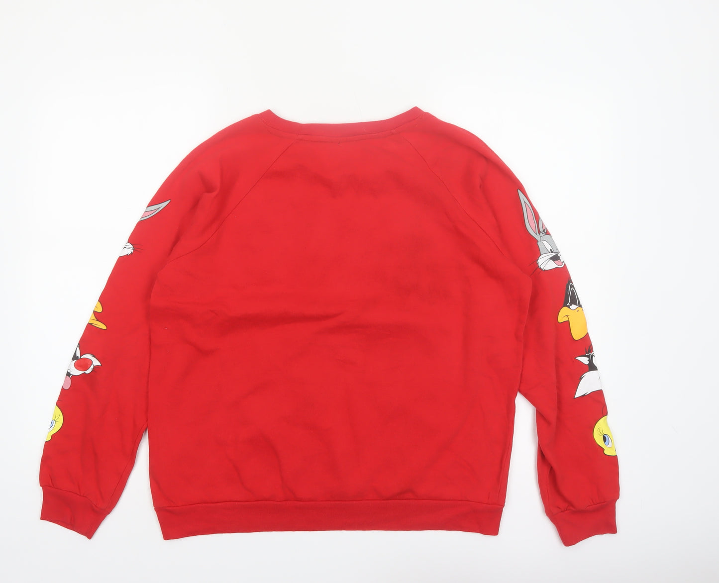 Looney Tunes Red Women's L Crew Neck Sweatshirt Cotton Blend