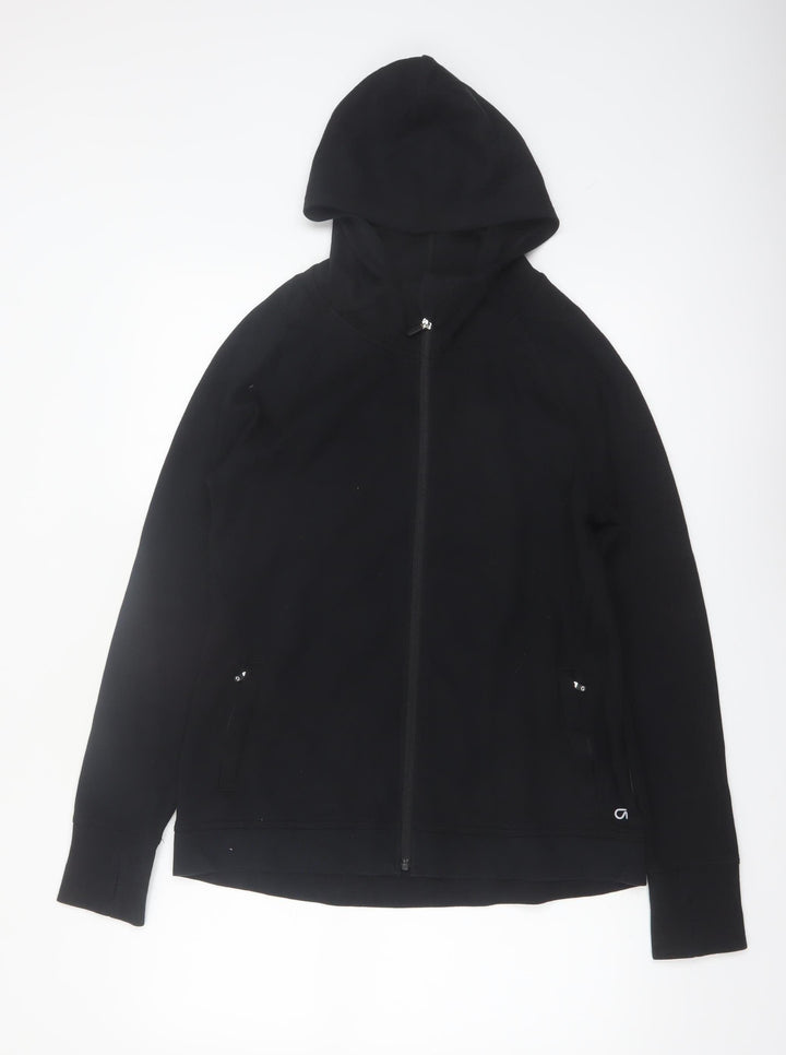GapFit Women’s Black Full Zip Hoodie Size 14 L Cotton Blend