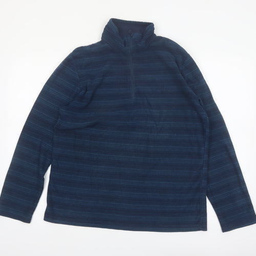 Hi Gear Men's Blue 1/2 Zip Fleece Pullover Sweatshirt Medium