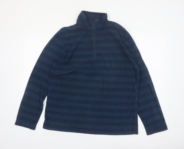 Hi Gear Men's Blue 1/2 Zip Fleece Pullover Sweatshirt Medium