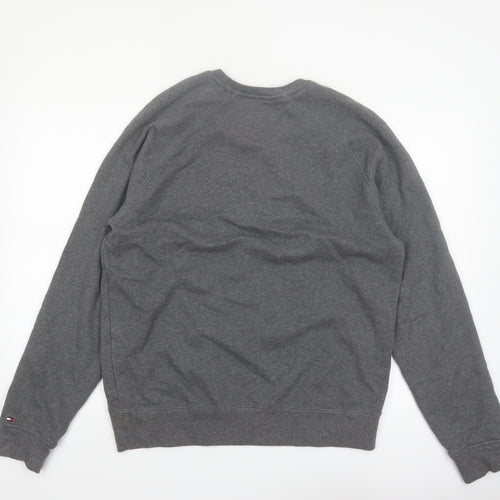 Tommy Hilfiger Men's Grey Embroidered Logo Sweatshirt L
