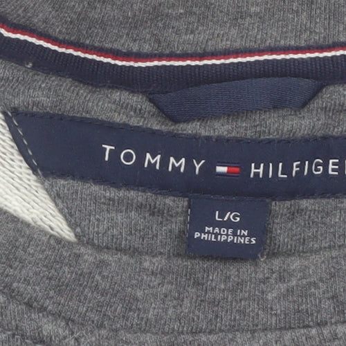 Tommy Hilfiger Men's Grey Embroidered Logo Sweatshirt L