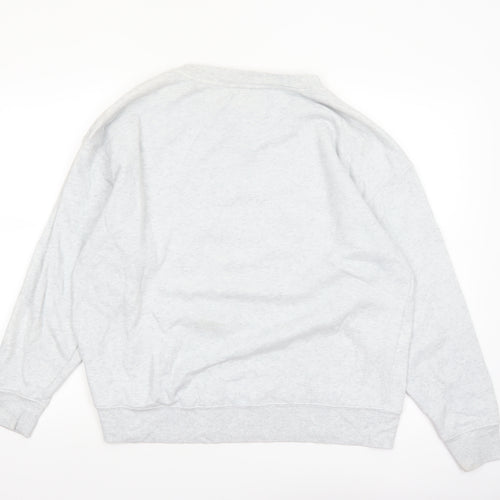 Calvin Klein Jeans Women Grey Logo Pullover Sweatshirt XL Cotton Blend