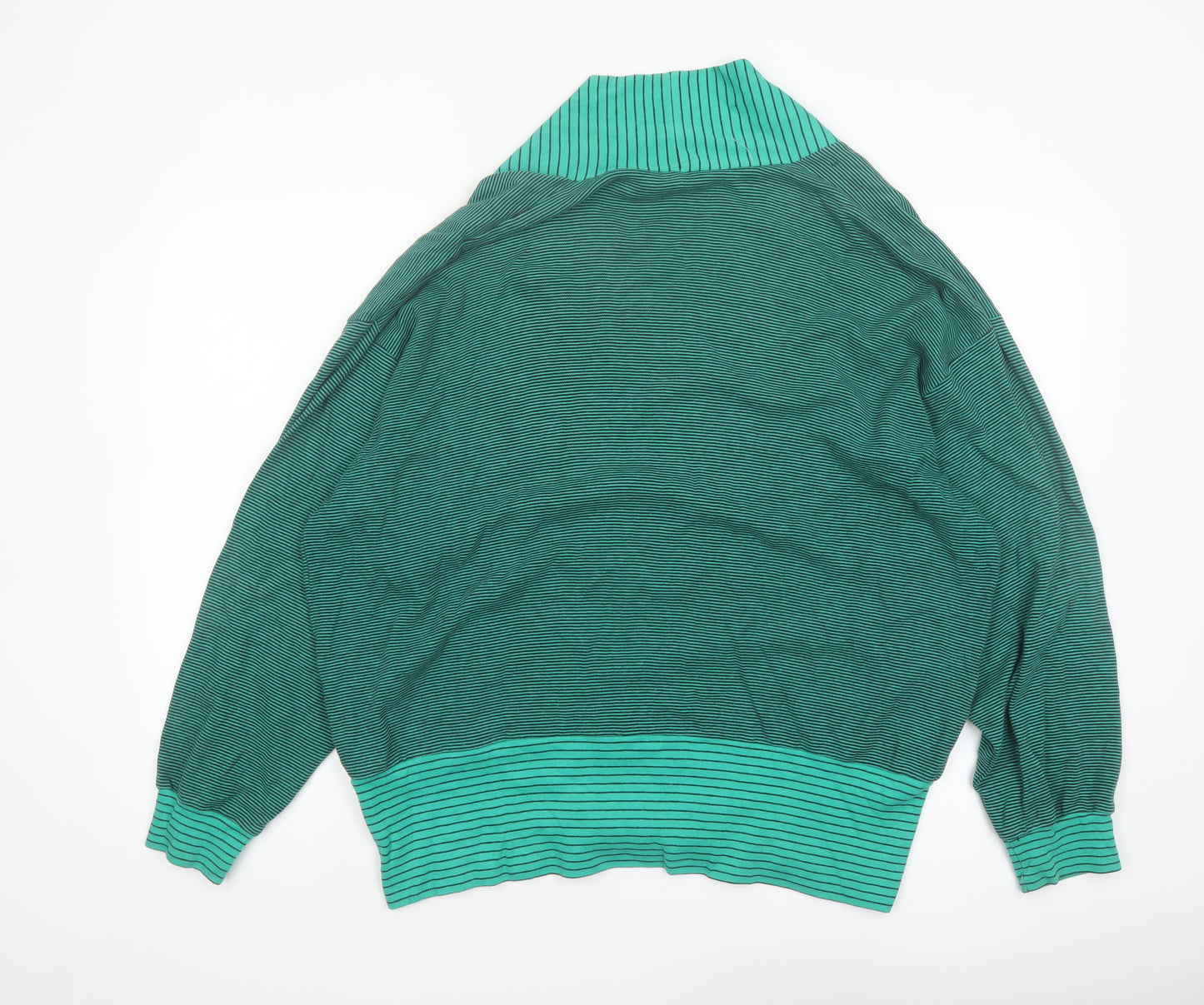 Nordstrom Active Sports Women's Green Striped Cotton Blazer M