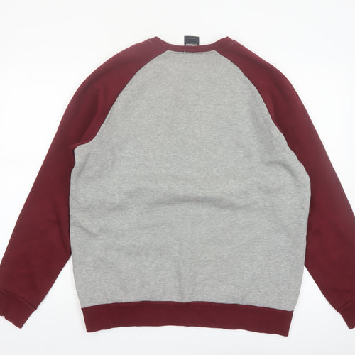 WRUNG Men's Grey Burgundy 2XL Pullover Sweatshirt Crew Neck
