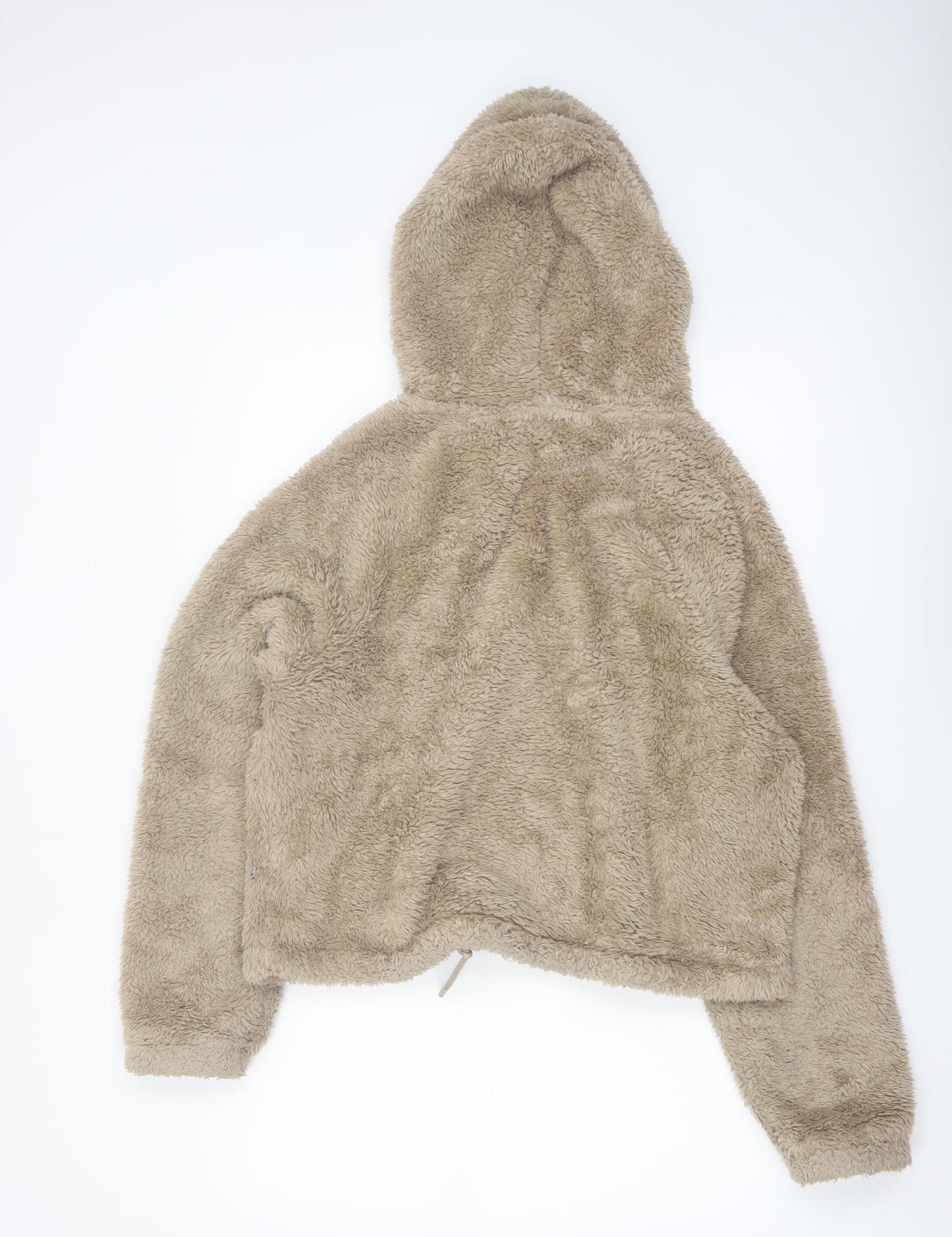 H&M Womens Beige Pullover Hoodie Size 12 Fleece Hooded Sweatshirt