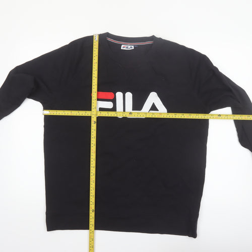 FILA Men's Black Logo Crew Neck Pullover Sweatshirt Size L