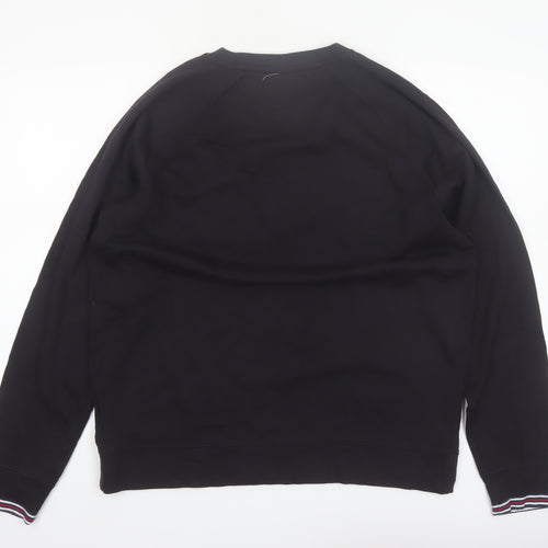 FILA Men's Black Logo Crew Neck Pullover Sweatshirt Size L