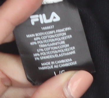 FILA Men's Black Logo Crew Neck Pullover Sweatshirt Size L