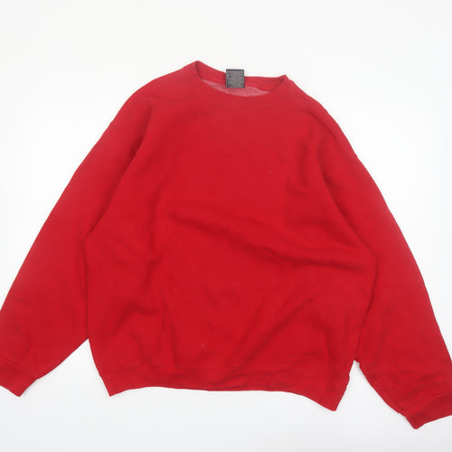 Pluma Outdoors Men's Red XL Pullover Sweatshirt Crew Neck Fleece