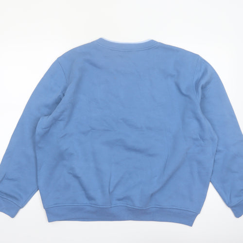 Northern Reflections Women’s Blue Petite L Floral Embroidered Pullover Sweatshirt