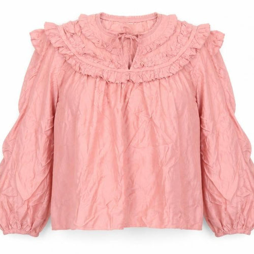 Marks and Spencer Per Una Pink Ruffle Tunic Blouse Women’s Size 18