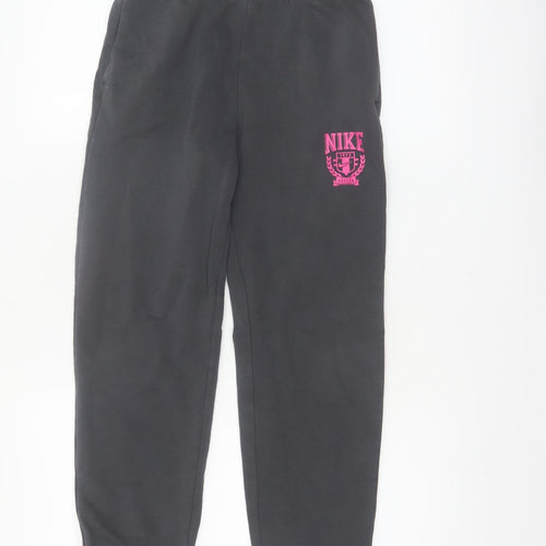Nike Girls Black Jogger Sweatpants M 137-146cm Cotton Blend Casual