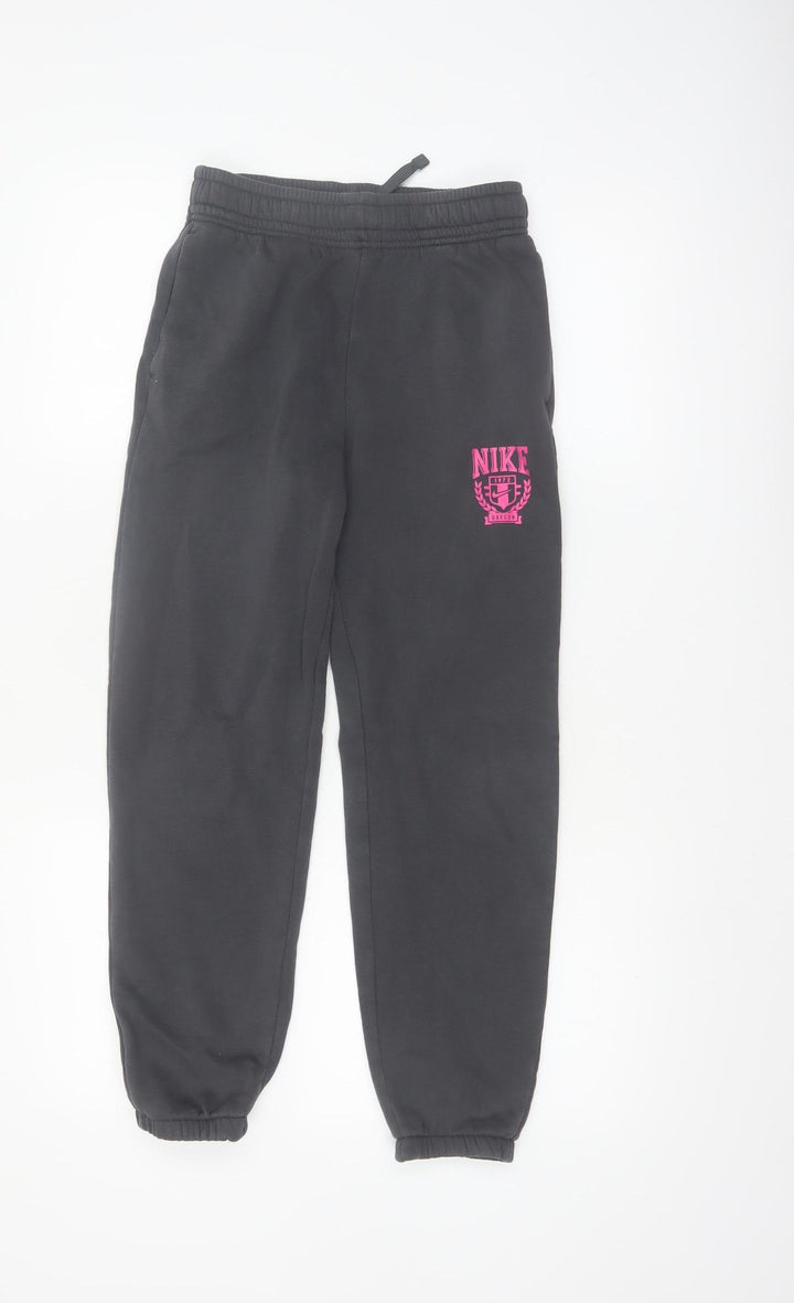 Nike Girls Black Jogger Sweatpants M 137-146cm Cotton Blend Casual