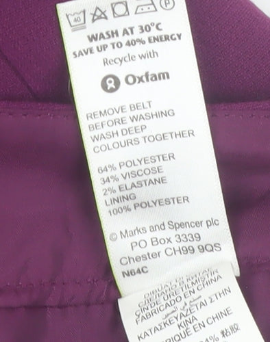 Marks and Spencer Women’s Purple A-Line Knee Length Skirt Size 12