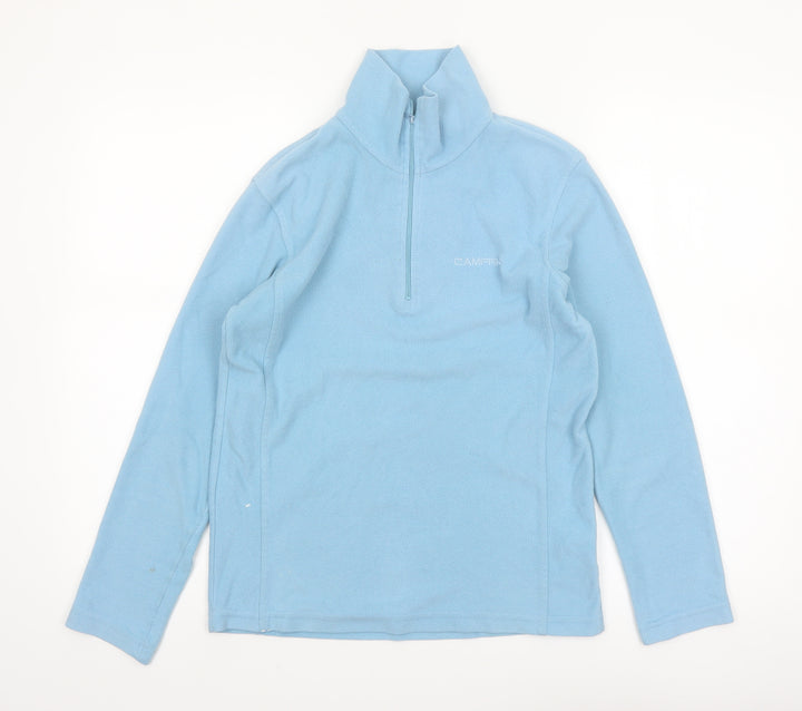 Campri Women Blue Fleece 1/4 Zip Pullover Sweatshirt Size 10