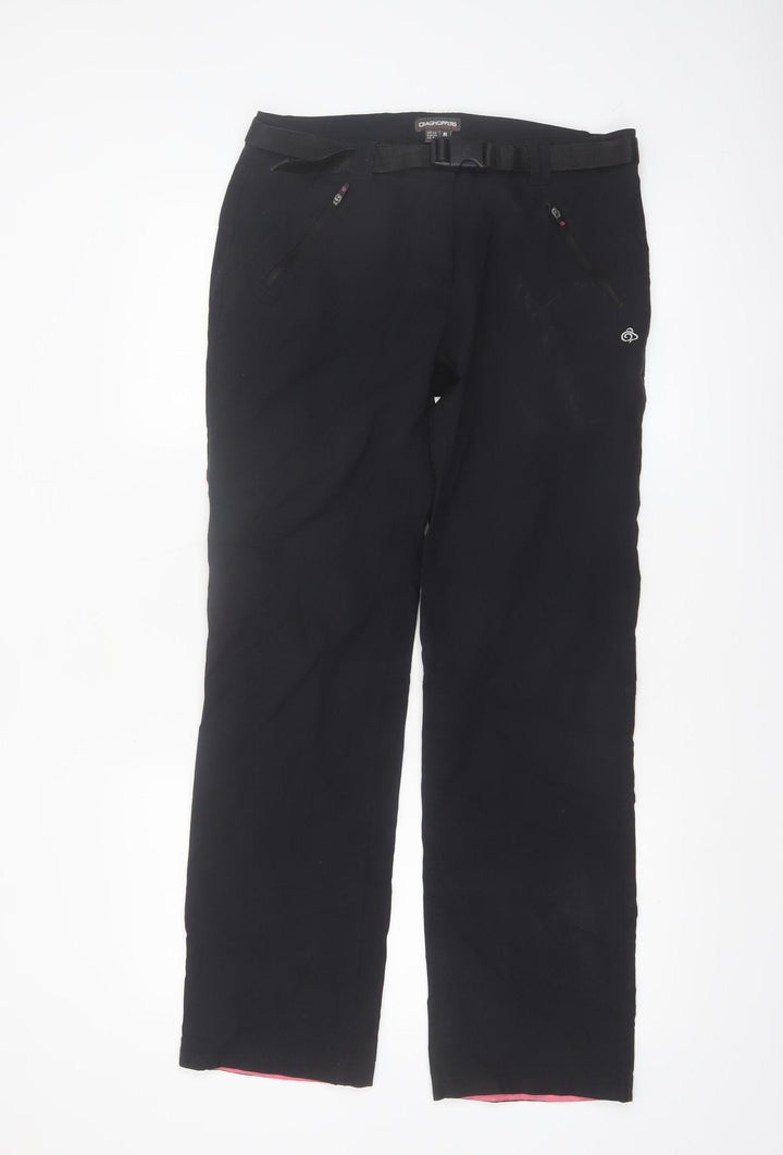 Craghoppers Women's Black Size 12 Regular Outdoor Travel Trousers