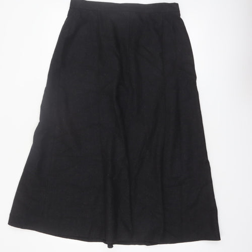 Rowland's Women's Black Wool Blend A-Line Midi Skirt Size 14