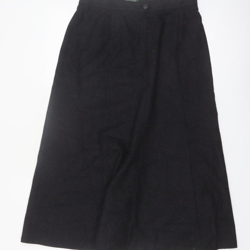 Rowland's Women's Black Wool Blend A-Line Midi Skirt Size 14