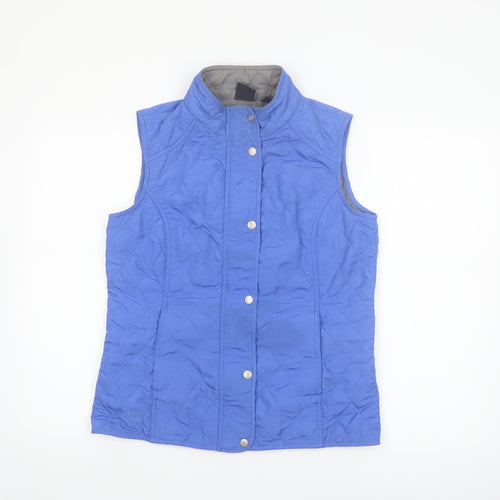 Kate Lord Women Blue Quilted Padded Waistcoat M Mid-Length