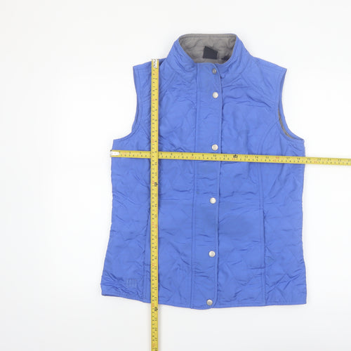 Kate Lord Women Blue Quilted Padded Waistcoat M Mid-Length