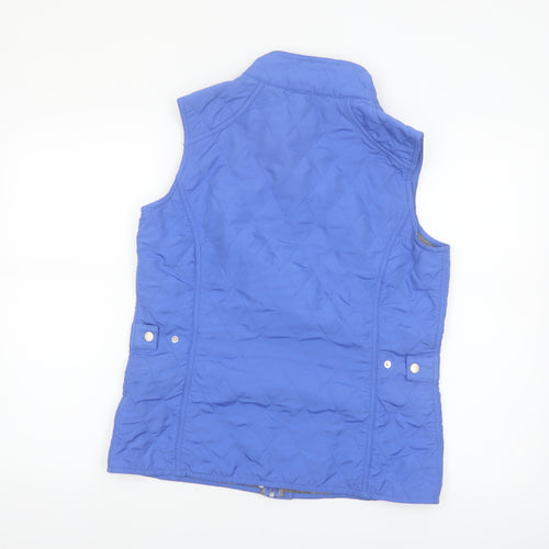 Kate Lord Women Blue Quilted Padded Waistcoat M Mid-Length