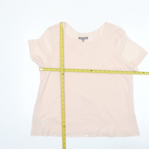 Laura Ashley Women’s Beige Short Sleeve Chiffon Blouse UK 18