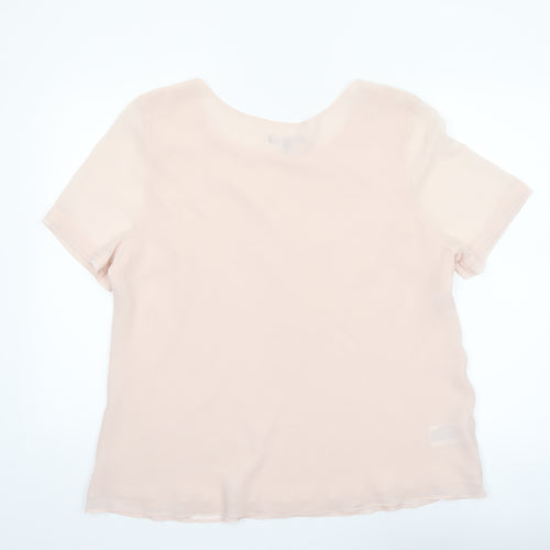 Laura Ashley Women’s Beige Short Sleeve Chiffon Blouse UK 18