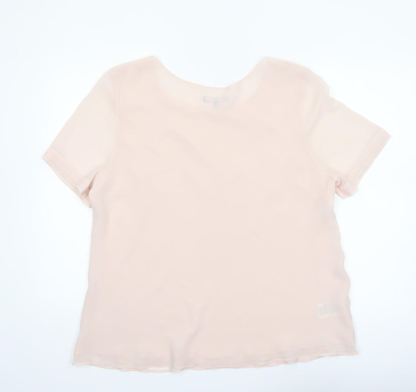 Laura Ashley Women’s Beige Short Sleeve Chiffon Blouse UK 18