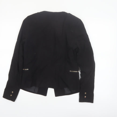 H&M Womens Black Size 12 Regular Fit Single-Breasted Blazer Jacket