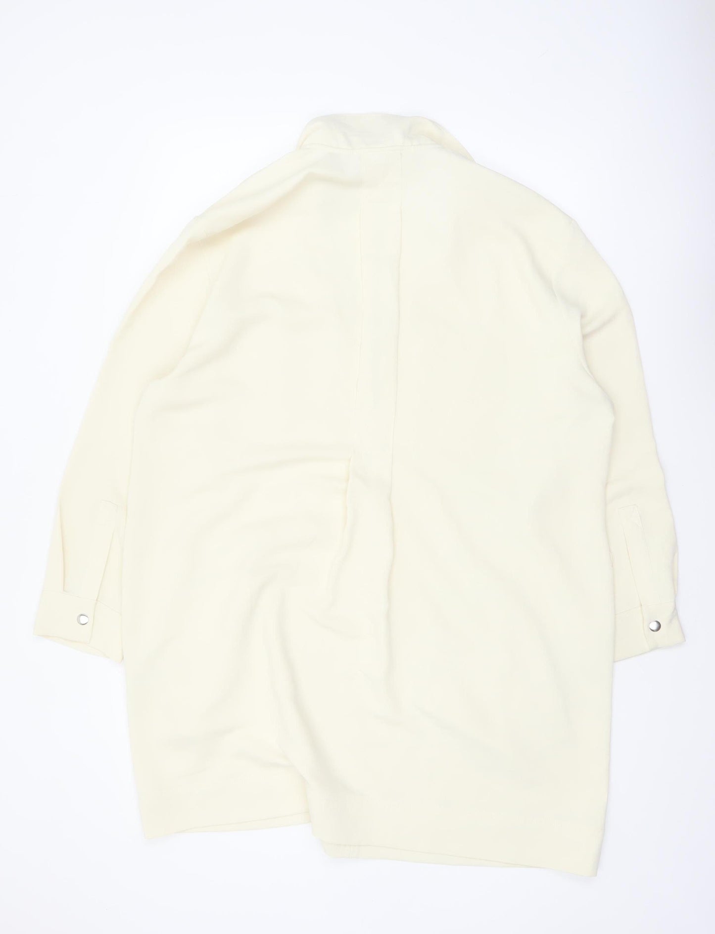 Reiss Women’s Ivory Collared Shirt Dress Size 16 Woven Long Sleeve