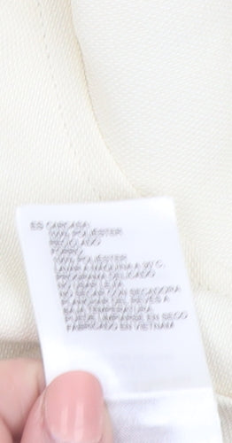 Reiss Women’s Ivory Collared Shirt Dress Size 16 Woven Long Sleeve