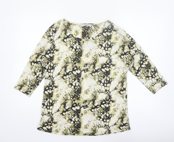 Simply Stock Shop Women's Multicoloured Animal Print 3/4 Sleeve Blouse Size 12