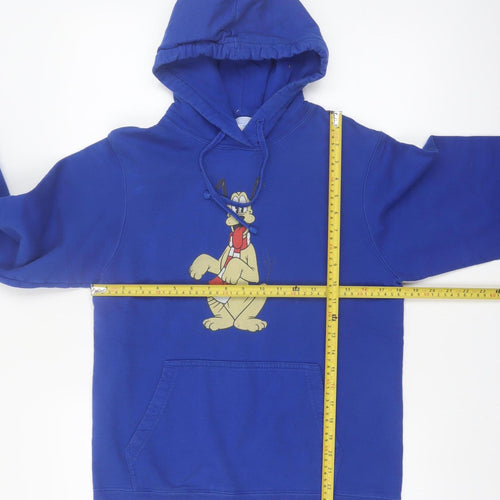 Disney Men’s Blue Pullover Hoodie Small Cartoon Graphic Sweatshirt
