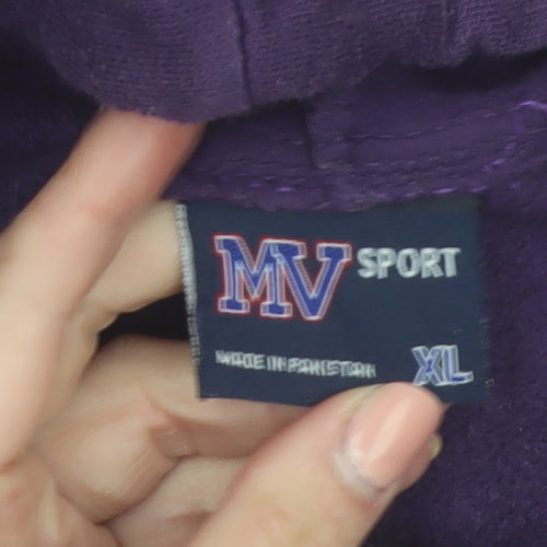 MV Sport Men's Purple Hoodie XL Pullover NY University Graphic Print