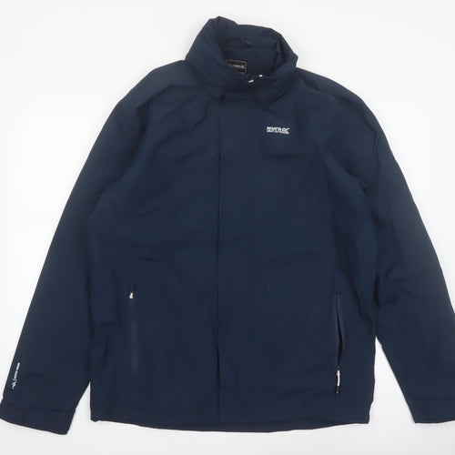 Regatta Men's Blue Waterproof Softshell Jacket Size L Hiking Rain Coat