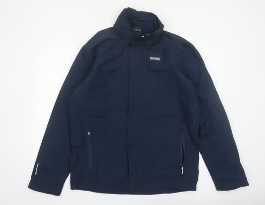 Regatta Men's Blue Waterproof Softshell Jacket Size L Hiking Rain Coat
