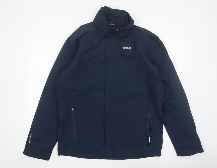 Regatta Men's Blue Waterproof Softshell Jacket Size L Hiking Rain Coat