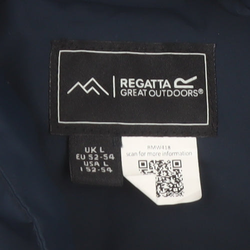 Regatta Men's Blue Waterproof Softshell Jacket Size L Hiking Rain Coat